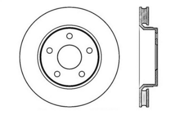 Picture of StopTech 07-13 Jeep Wrangler Slotted & Drilled Left Front Rotor
