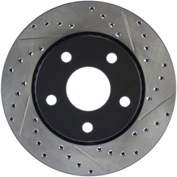 Picture of StopTech 07-13 Jeep Wrangler Slotted & Drilled Left Front Rotor