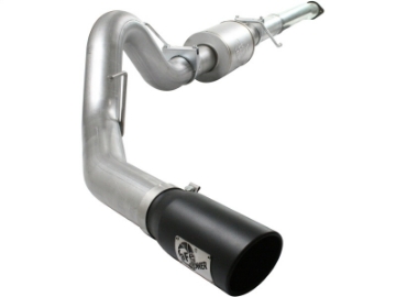 Picture of aFe Atlas Exhaust 4in Aluminized Cat-Back w- 304 SS Black Tip 11-13 Ford F-150 EcoBoost V6 3-5L tt