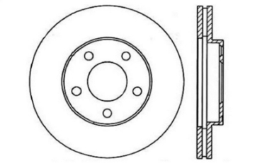 Picture of StopTech 94-04 Ford Mustang exc Cobra & Bullitt Front Left Slotted & Drilled Rotor