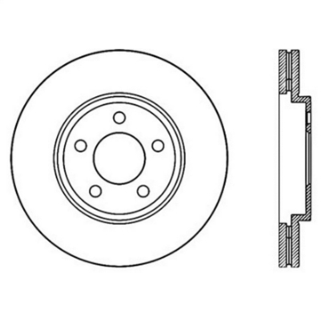 Picture of StopTech 03-09 Lincoln Town Car - 03-09 Mercury Grand Marquis Front Left Slotted & Drilled Rotor