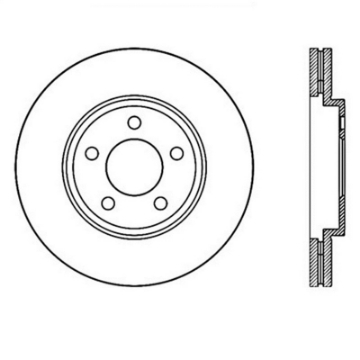 Picture of StopTech 03-09 Lincoln Town Car - 03-09 Mercury Grand Marquis Front Right Slotted & Drilled Rotor
