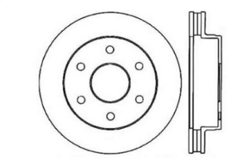 Picture of StopTech 92-00 GMC Suburban 1500 4WD 6 lug Front Left Slotted & Drilled Rotor