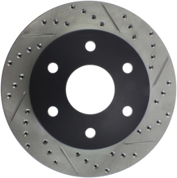 Picture of StopTech 99-06 GMC Sierra 2dr Front Left Slotted & Drilled Rotor