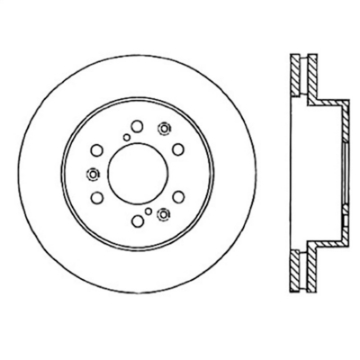 Picture of StopTech 05-10 GMC Sierra 1500 w Rear Drum - 07-09 GMC Yukon Front Left Slotted & Drilled Rotor