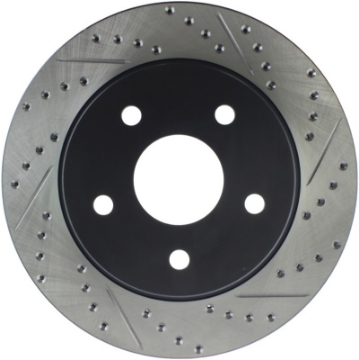 Picture of StopTech 04-06 Dodge Durango - 02-10 Ram 1500 exc Mega Cab Front Left Slotted & Drilled Rotor