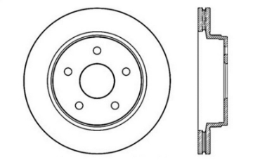 Picture of StopTech 04-06 Dodge Durango - 02-10 Ram 1500 exc Mega Cab Front Right Slotted & Drilled Rotor