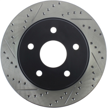 Picture of StopTech 04-06 Dodge Durango - 02-10 Ram 1500 exc Mega Cab Front Right Slotted & Drilled Rotor