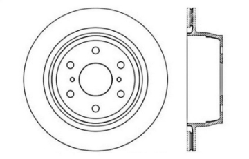 Picture of StopTech 07-10 GMC Sierra w- Rear Drum - 07-09 GMC Yukon Rear Left Slotted & Drilled Rotor