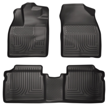 Picture of Husky Liners 12 Toyota Prius PlugIn Models ONLY WeatherBeater Front & 2nd Seat Black Floor Liners