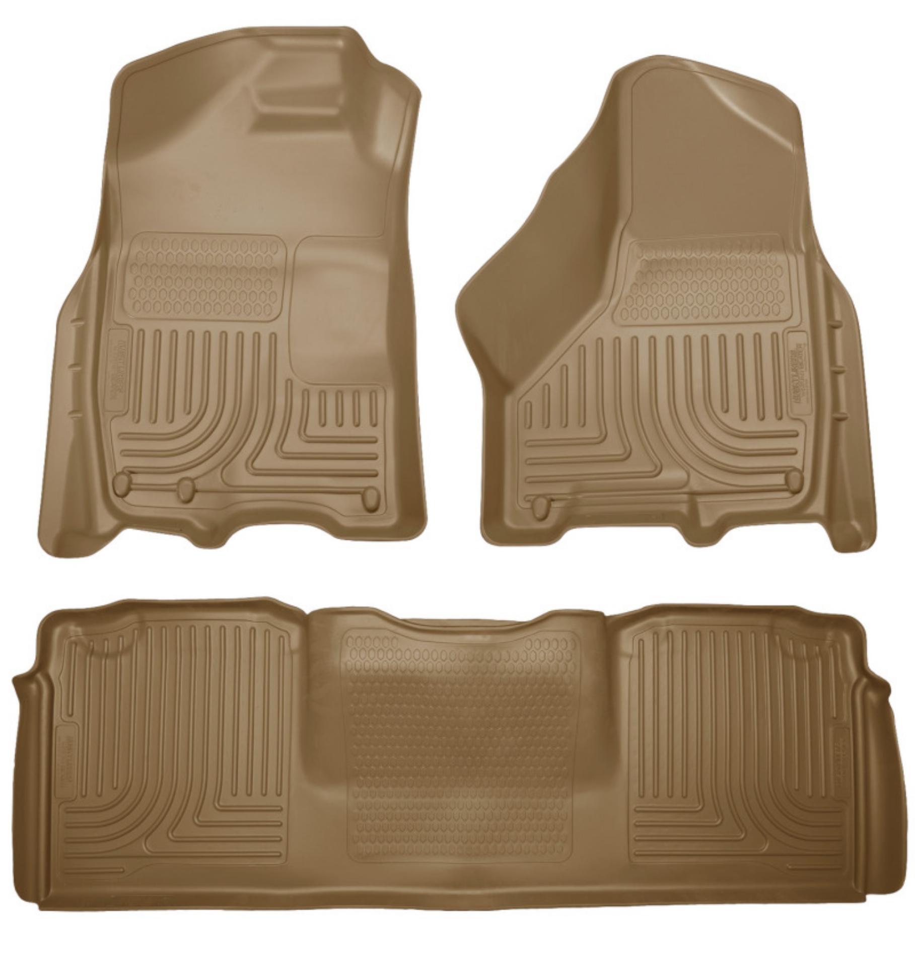 Picture of Husky Liners 10-12 Dodge Ram 2500-3500 Mega Cab WeatherBeater Combo Tan Floor Liners