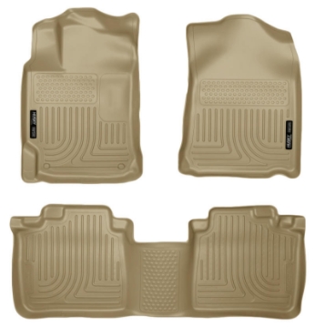 Picture of Husky Liners 10-13 Lexus RX350-RX450h WeatherBeater Tan Front & 2nd Seat Floor Liners