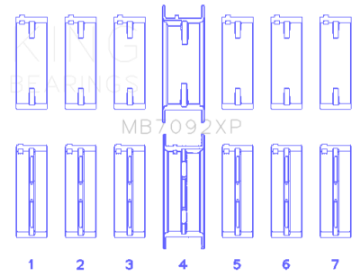 Picture of King Engine Bearings Nissan RB26DETT Performance Main Bearing Set - Size STD