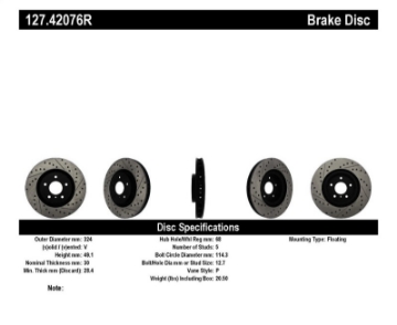 Picture of StopTech Slotted & Drilled Sport Brake Rotor
