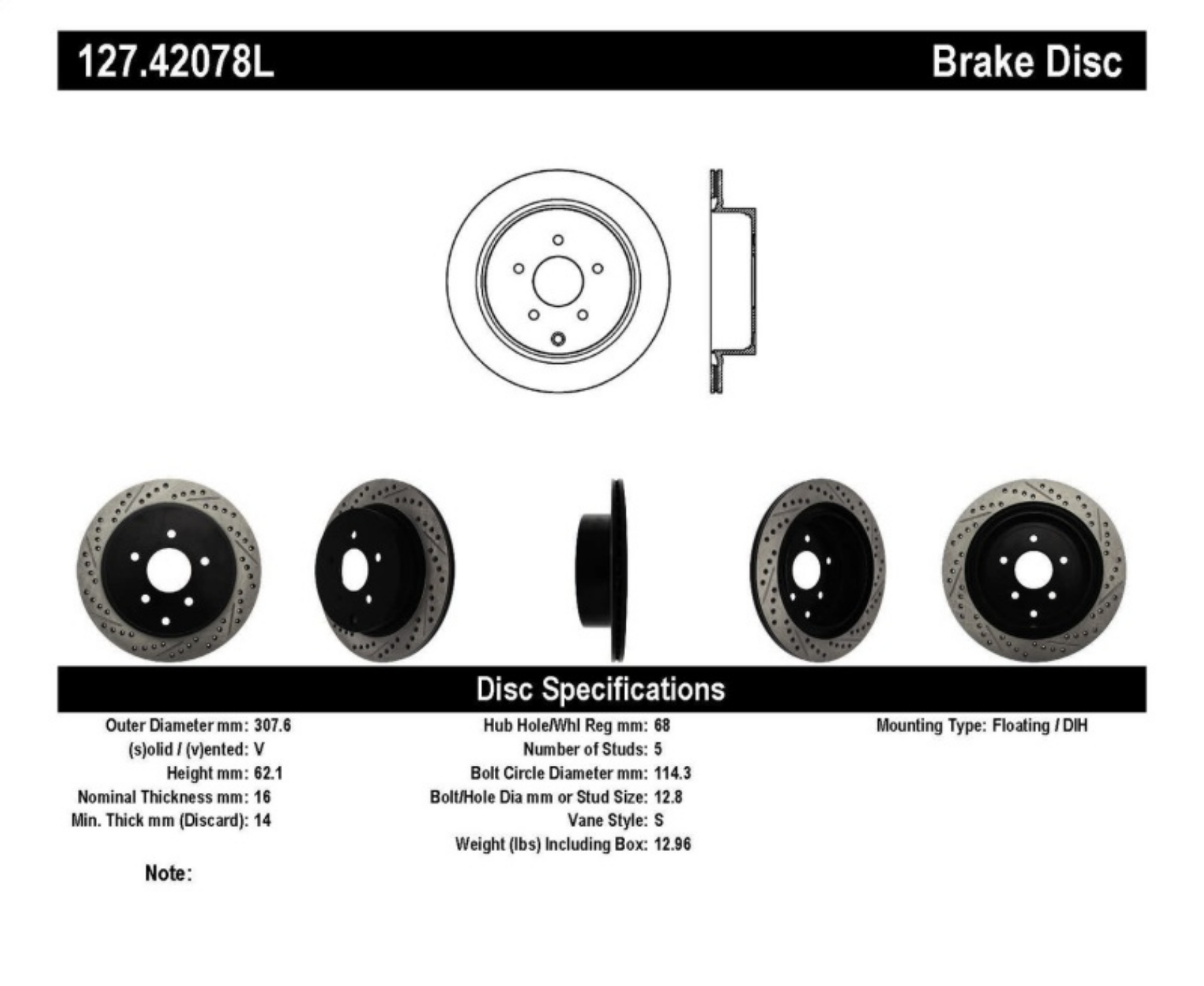 Picture of StopTech Slotted & Drilled Sport Brake Rotor