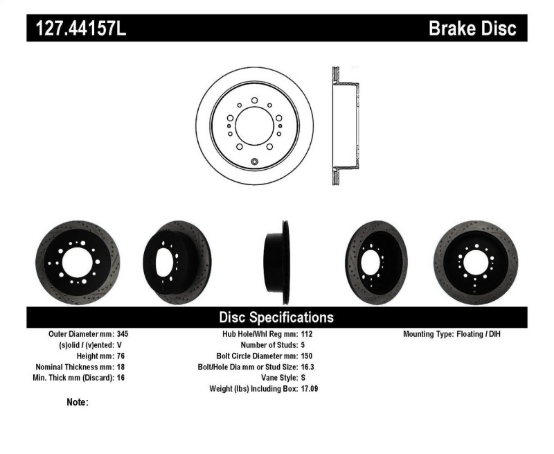 Picture of StopTech Slotted & Drilled Sport Brake Rotor