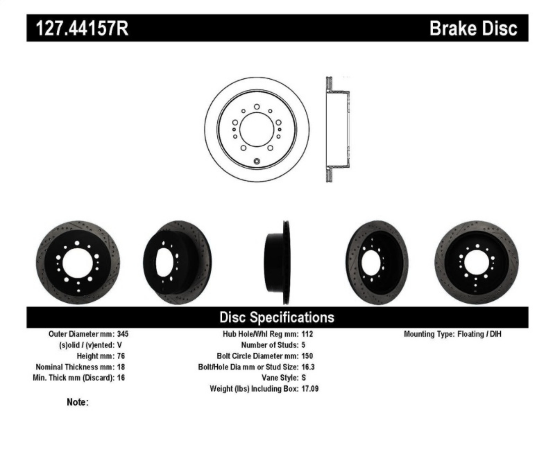 Picture of StopTech Slotted & Drilled Sport Brake Rotor