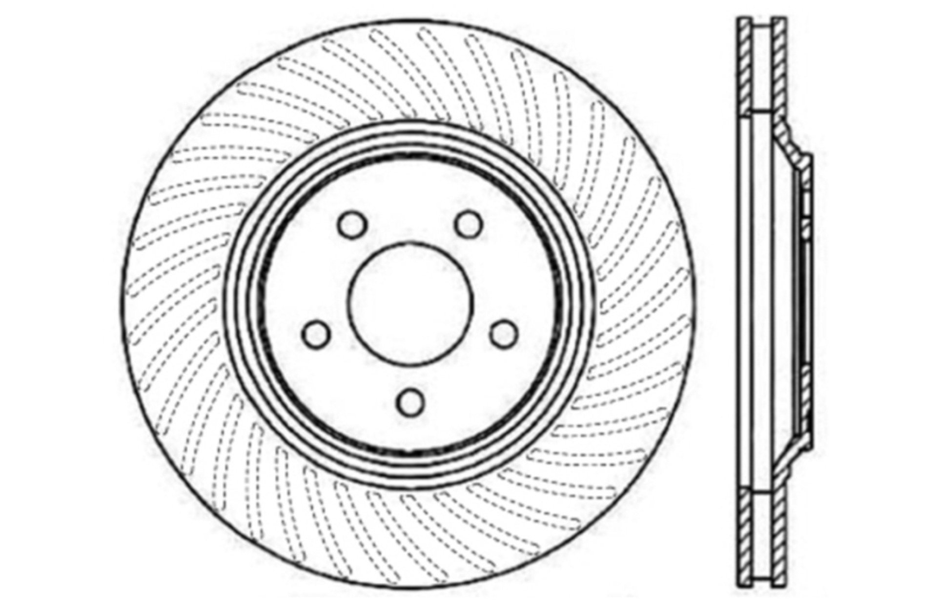 Picture of StopTech 94-04 Ford Mustang SVT Cobra Slotted & Drilled Sport Front Right Brake Rotor