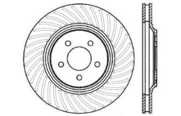 Picture of StopTech 94-04 Ford Mustang SVT Cobra Slotted & Drilled Sport Front Right Brake Rotor