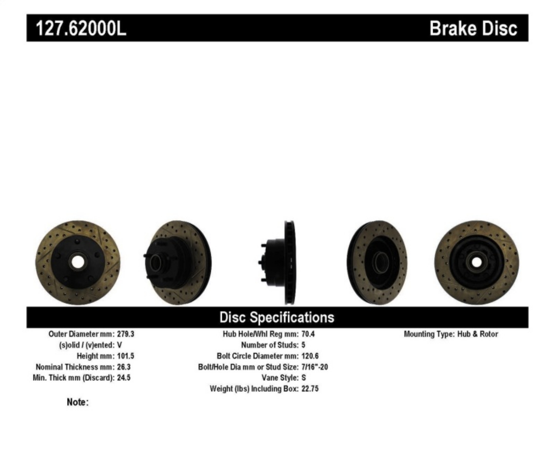 Picture of StopTech Slotted & Drilled Sport Brake Rotor