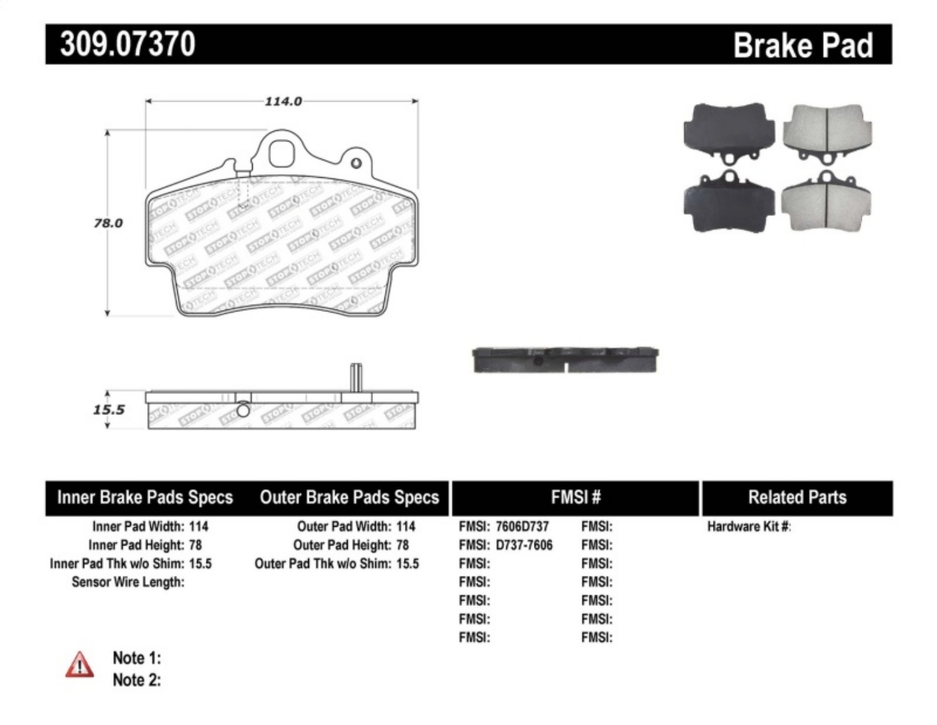 Picture of StopTech Performance Brake Pads