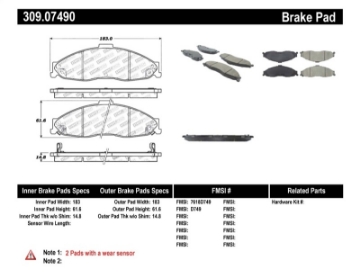 Picture of StopTech Performance Brake Pads