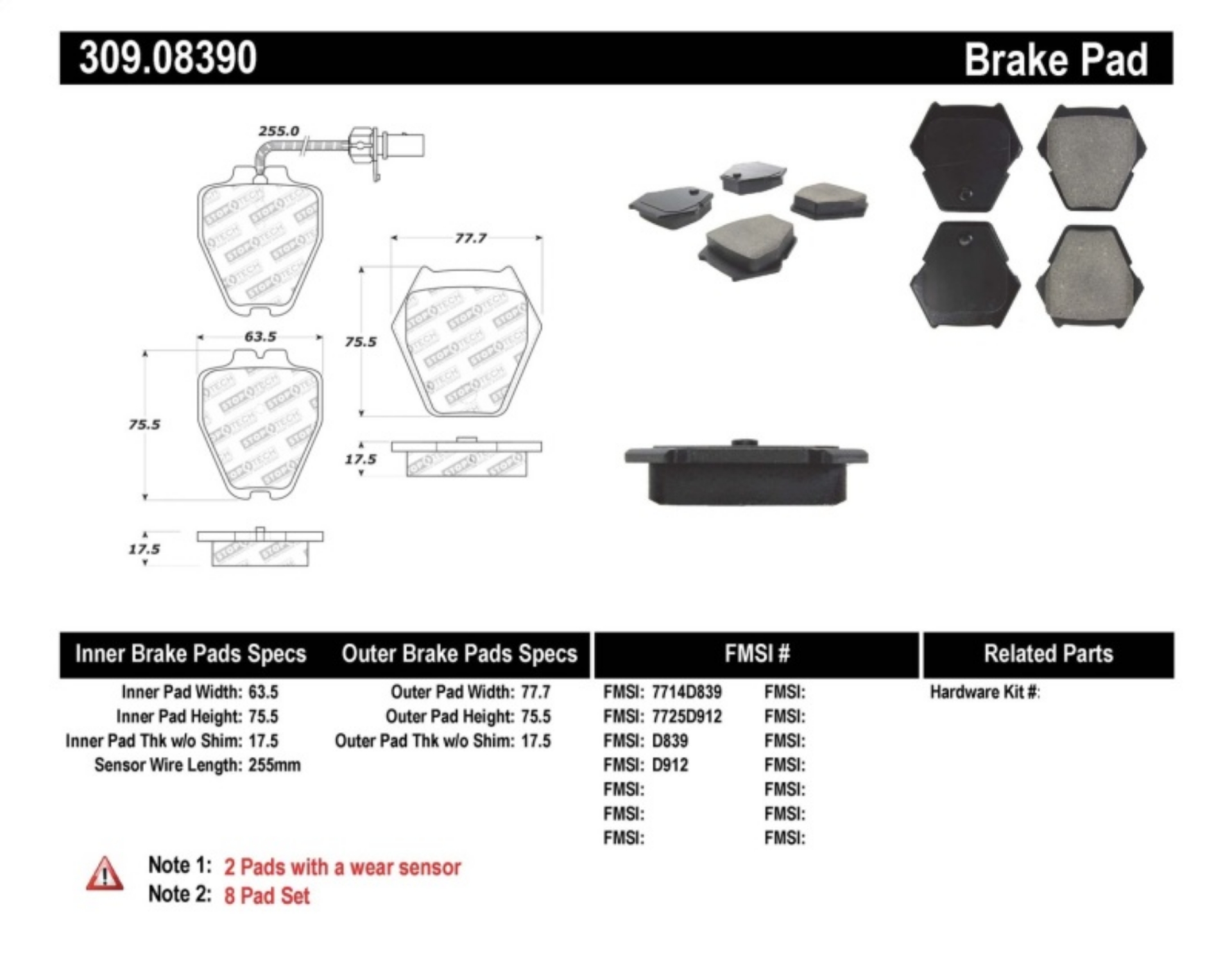Picture of StopTech Performance Brake Pads