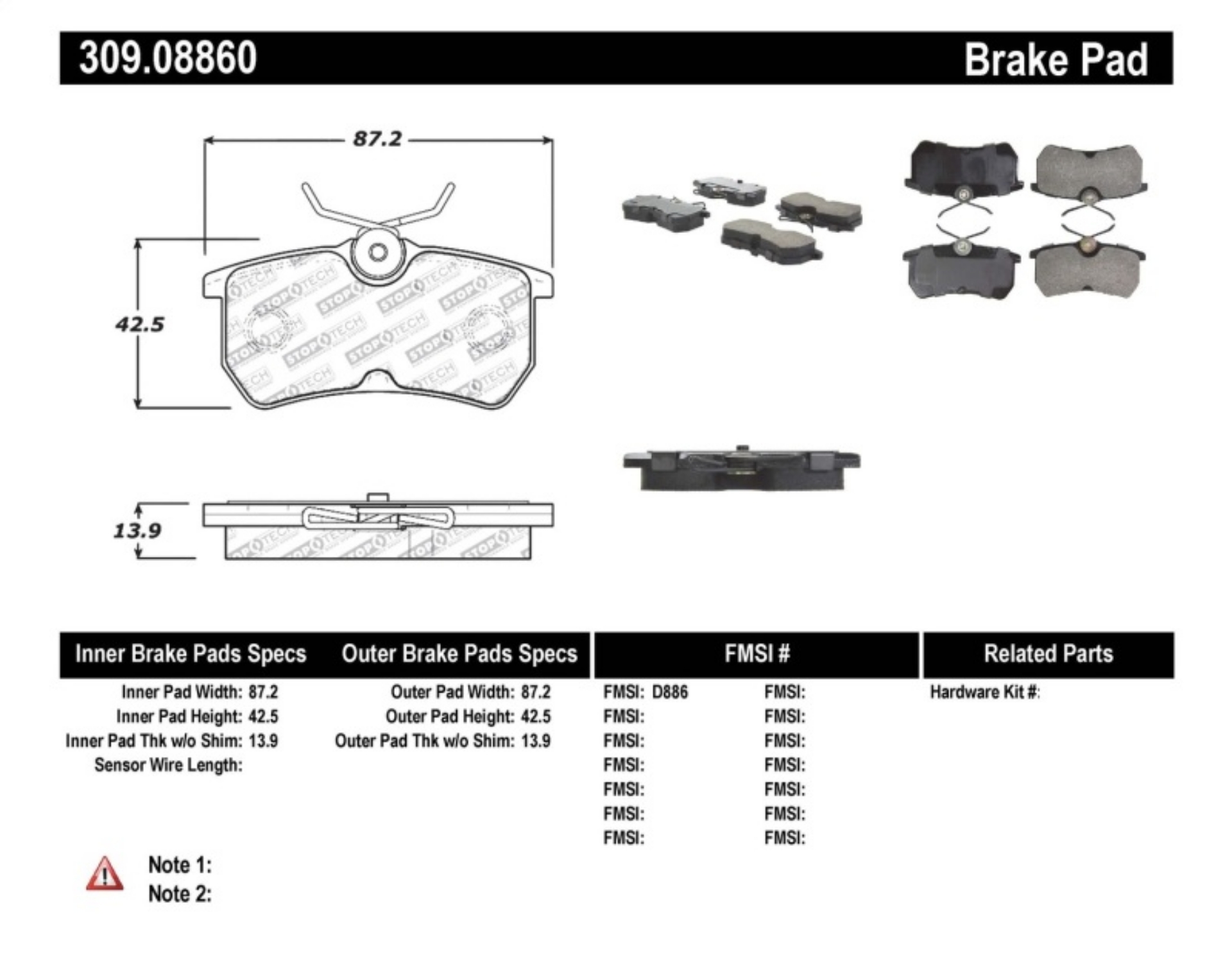Picture of StopTech Performance Brake Pads