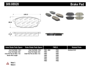 Picture of StopTech Performance Brake Pads