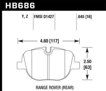 Picture of Hawk 10-11 Range Rover Sport S-C - 10-11 Supercharged Perf Ceramic Street Rear Brake Pads