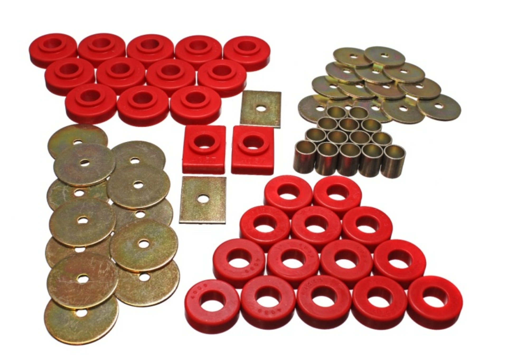 Picture of Energy Suspension 55-57 Chevy Full Size Belair-Caprice-Impala Red Body Mount Set