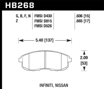Picture of Hawk 03-04 G35-03-05 G35X- 02-05 350z w-o Brembo DTC-60 Race Front Brake Pads