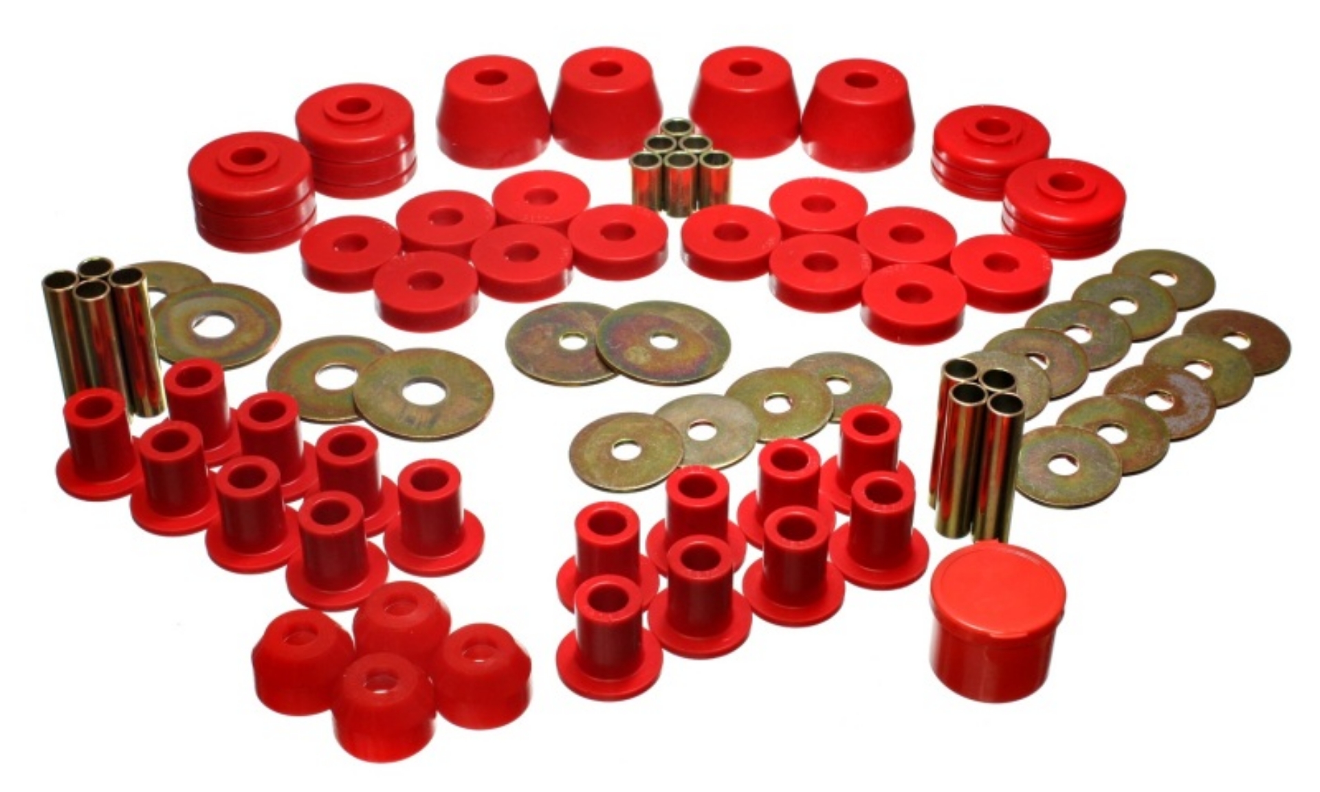Picture of Energy Suspension 85-92 VW Golf-GTI-Jetta - 72-93 Dodge Ramcharger Red Hyper-flex Master Bushing Set