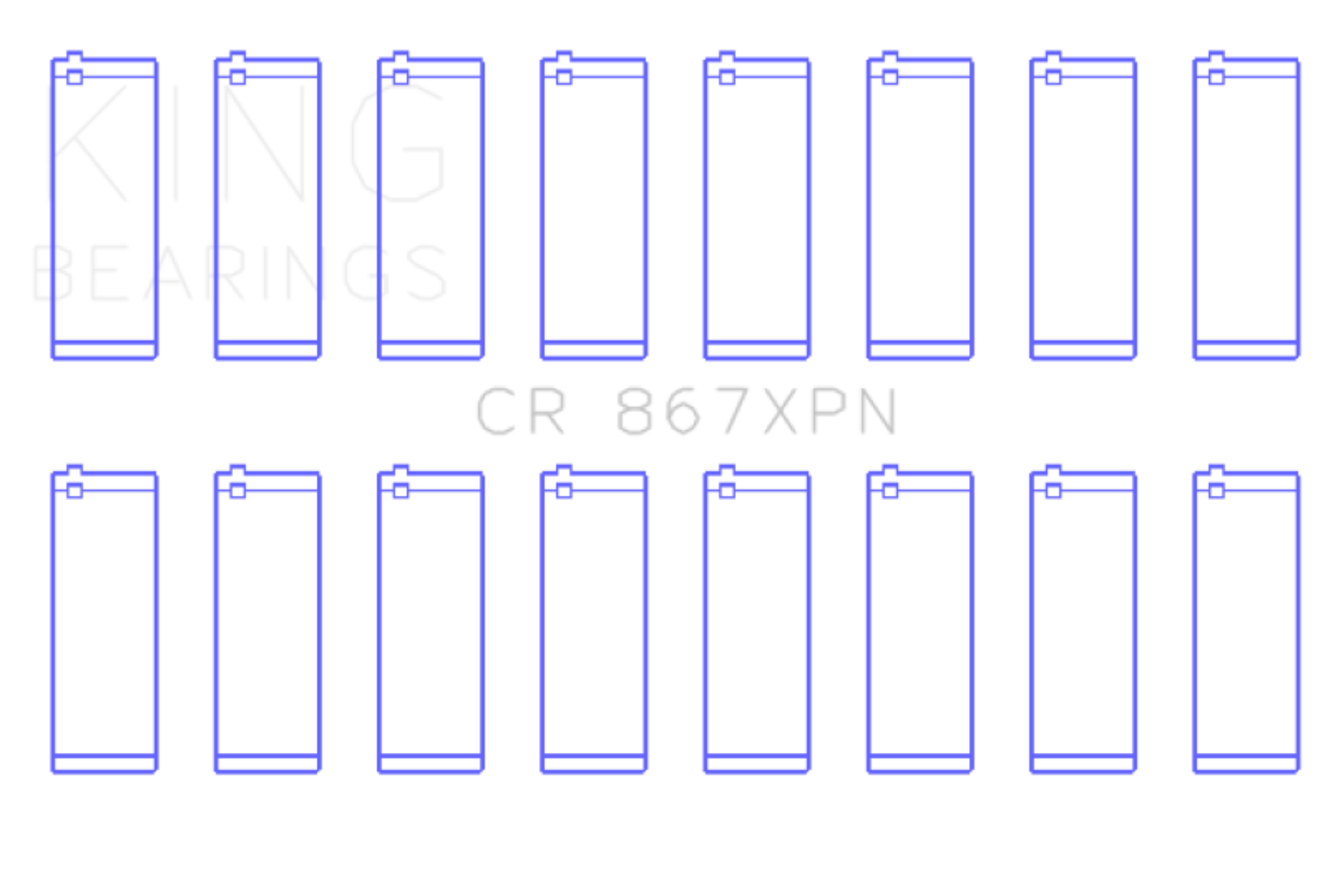 Picture of King GM 265CI 4-3L V8-283CI 4-7L V8-302CI 5-0L V8 Size STD Tri-Metal Performance Rod Bearing Set