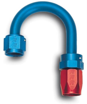Picture of Russell Performance -8 AN Red-Blue 180 Degree Full Flow Swivel Hose End With 1-1-4in Radius