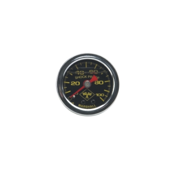 Picture of Russell Performance 100 psi fuel pressure gauge black face chrome case Liquid-filled