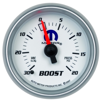 Picture of Autometer Mopar 52mm Mechanical 30 In Hg-Vac-20 PSI Vacuum-Boost Gauge