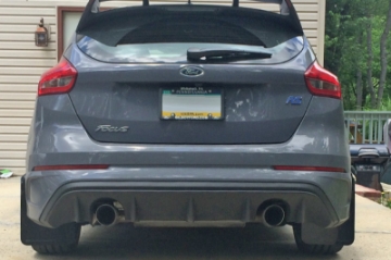Picture of Rally Armor 12-19 Ford Focus ST - 16-19 RS Black Mud Flap w-Red Logo