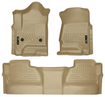 Picture of Husky Liners 14 Chevrolet Silverado-GMC Sierra WeatherBeater Tan Front & 2nd Seat Floor Liners