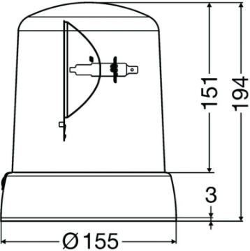 Picture of Hella KL 7000 Series 24V Amber Fixed Rotating Beacon