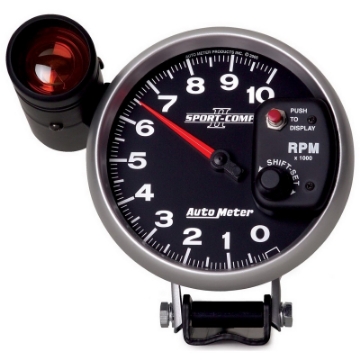 Picture of Autometer Sport-Comp II 5 inch 0-10000 RPM Pedestal Mount Tachometer Shift-Lite