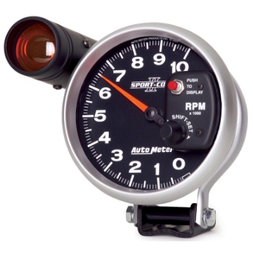 Picture of Autometer Sport-Comp II 5 inch 0-10000 RPM Pedestal Mount Tachometer Shift-Lite