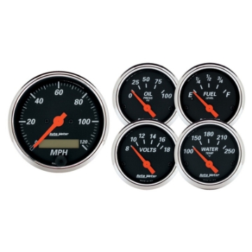 Picture of Autometer Designer 3-3-8in & 2-1-16in Kit Box-Elec Speedo & Elec Oil Press H2O Temp Volt Fuel Level
