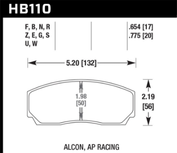 Picture of Hawk AP CP2279 - CP3788 - CP3789 - CP5835 - CP5880 - CP5830 SC430 Caliper DTC-60 Race Brake Pads