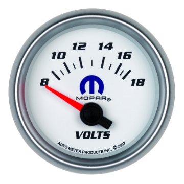 Picture of Autometer Mopar 52-4mm SSE 8-18 Volts Voltmeter Gauge