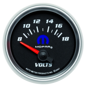 Picture of Autometer Mopar 52-4mm SSE 8-18 Volts Voltmeter Gauge