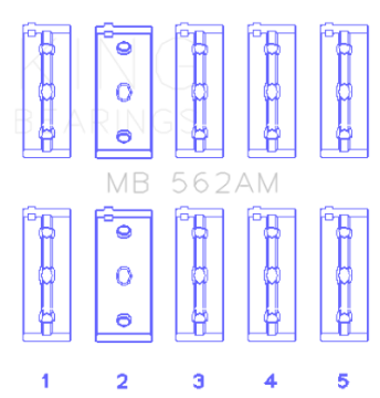 Picture of King Engine Bearings Fiat - Lancia - Seat 4cyl  Size STD Main Bearing Set