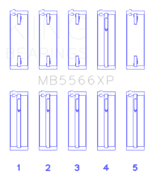 Picture of King Engine Bearings Audi A4 1-8L AEB Performance Main Bearing Set - Size +-25mm