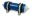 Picture of Fuelab 858 In-Line Fuel Filter Long -10AN In-Out 40 Micron Stainless w-Check Valve - Blue