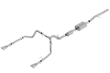 Picture of Borla 19 Chevrolet Silverado-GMC Sierra 1500 6-2L SS S-Type Catback Exhaust - Square Chrome Tips